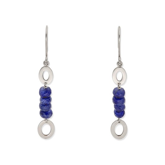 Pendientes Elora de Oro Blanco 18k y Tanzanitas