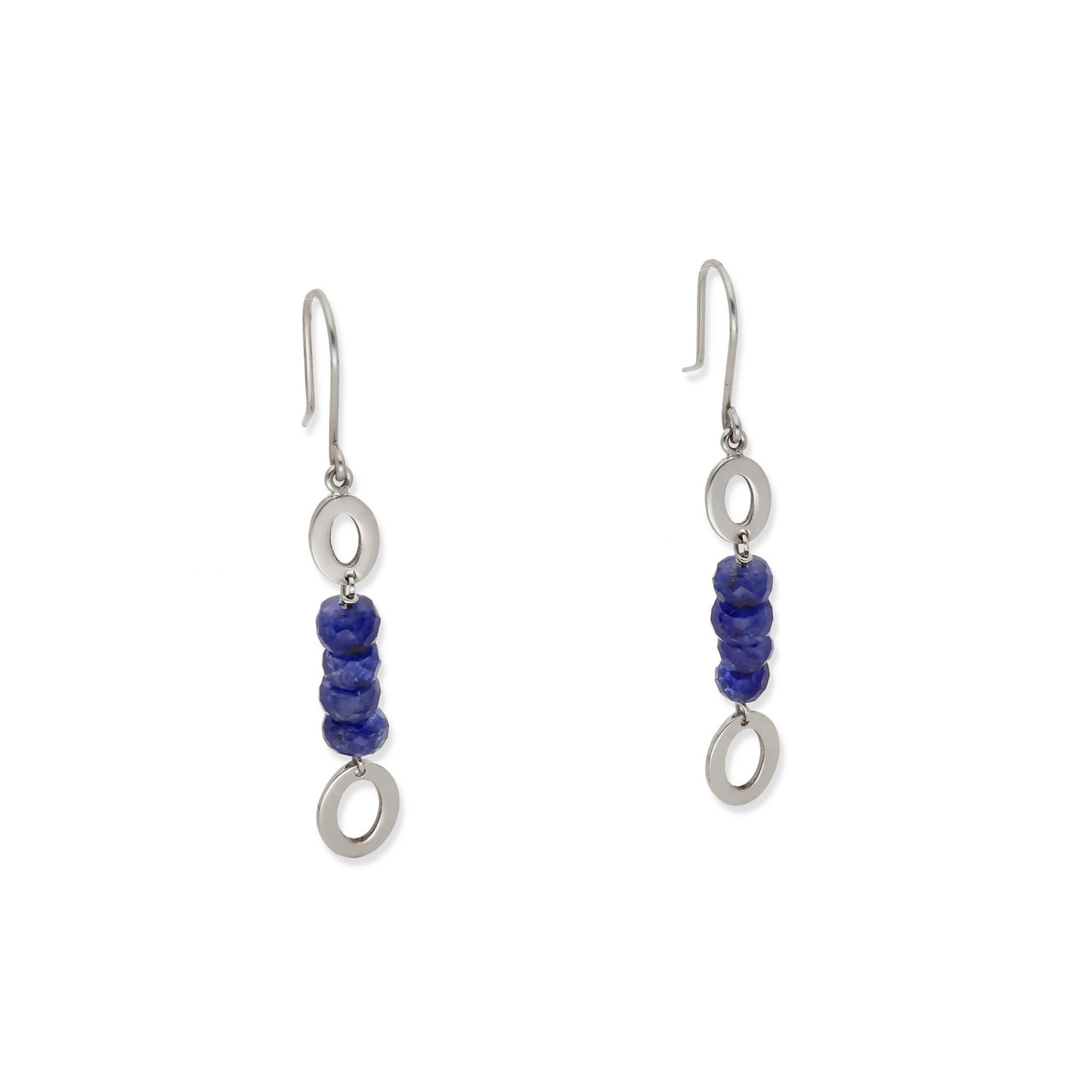 Pendientes Elora de Oro Blanco 18k y Tanzanitas