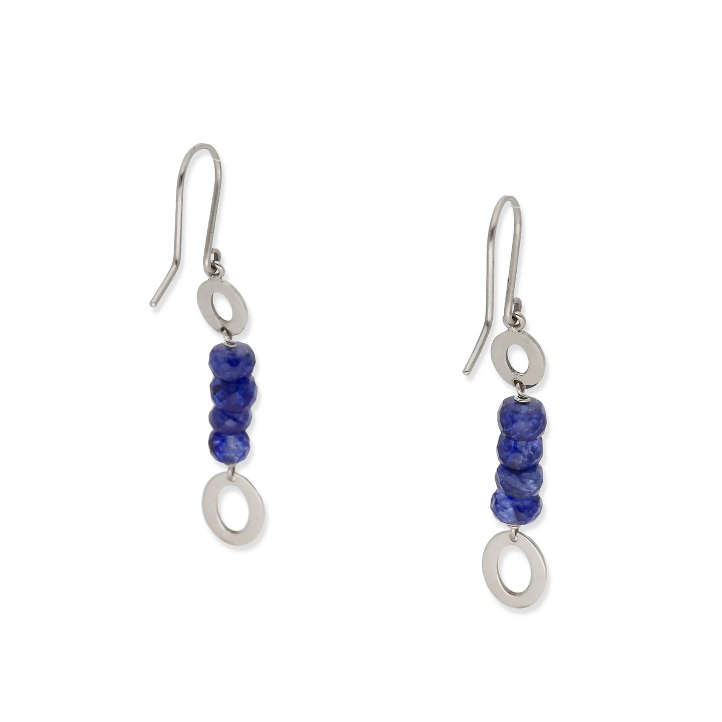 Pendientes Elora de Oro Blanco 18k y Tanzanitas