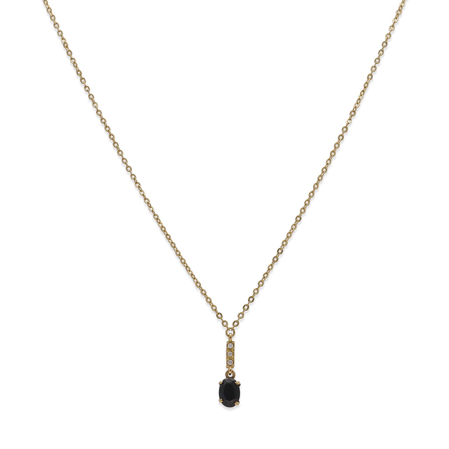 Collar con Colgante en Oro 18k con Diamantes y Zafiro Modelo Rosemarie