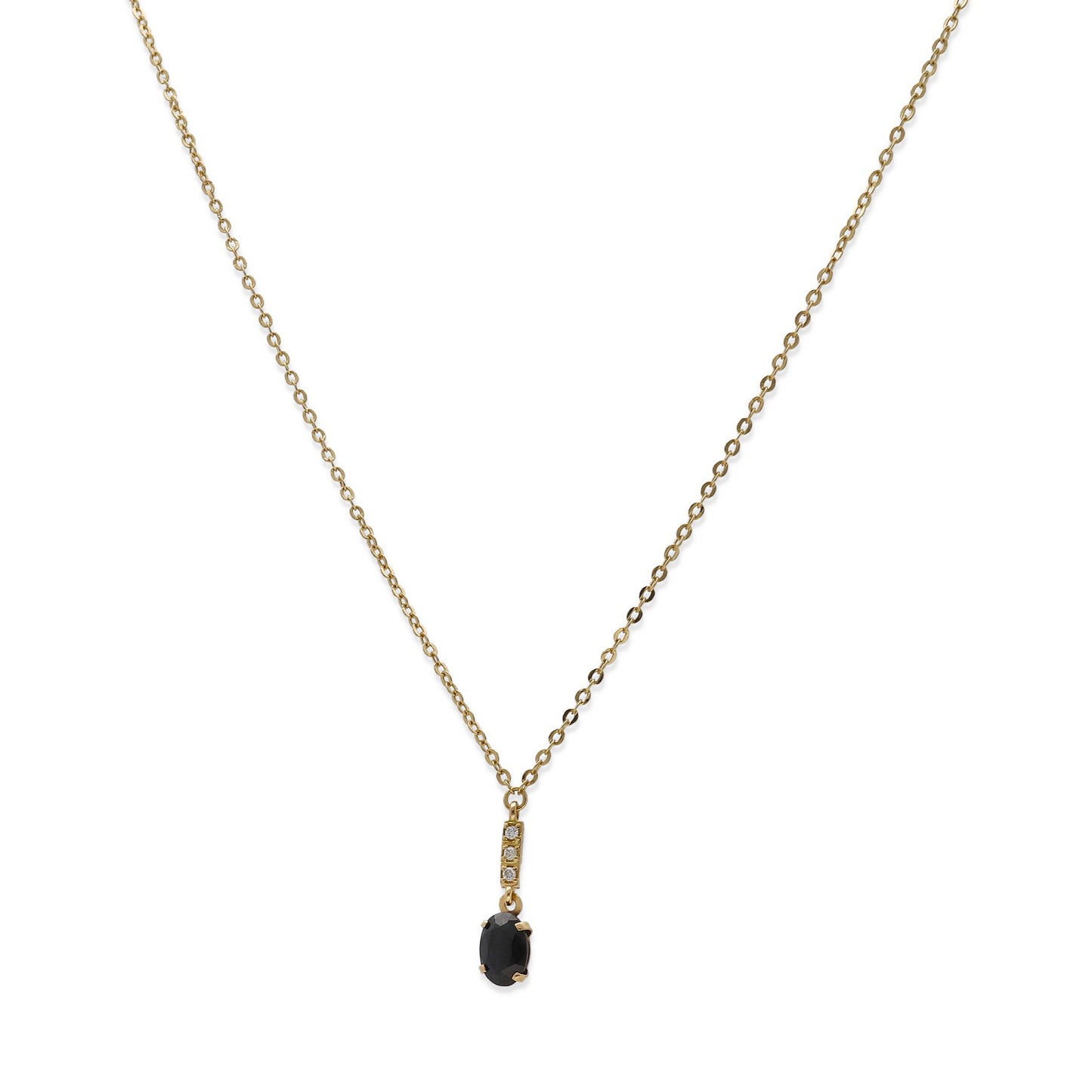 Collar con Colgante en Oro 18k con Diamantes y Zafiro Modelo Rosemarie