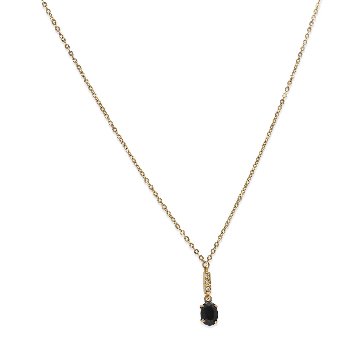 Collar con Colgante en Oro 18k con Diamantes y Zafiro Modelo Rosemarie