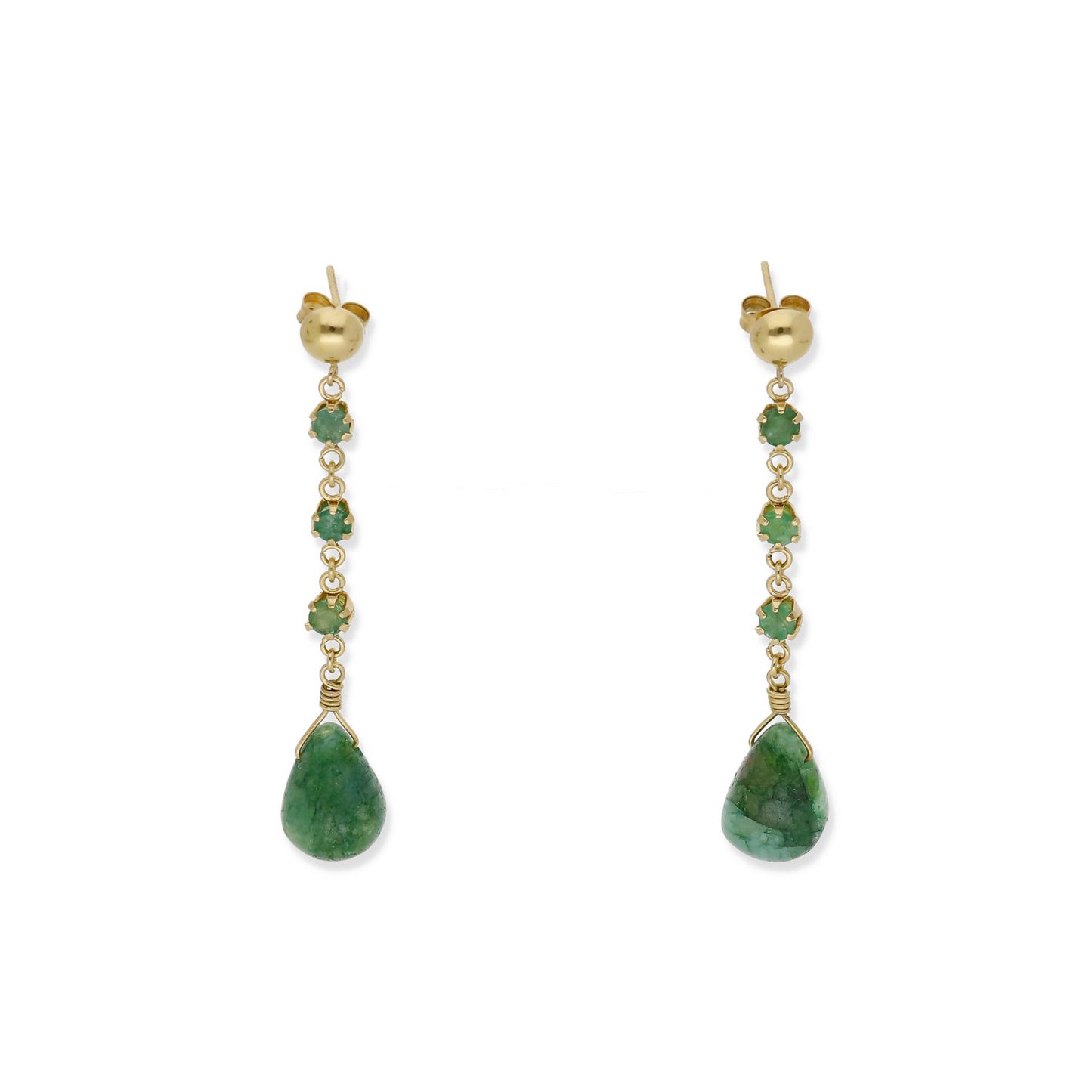 Pendientes de Oro con Esmeraldas