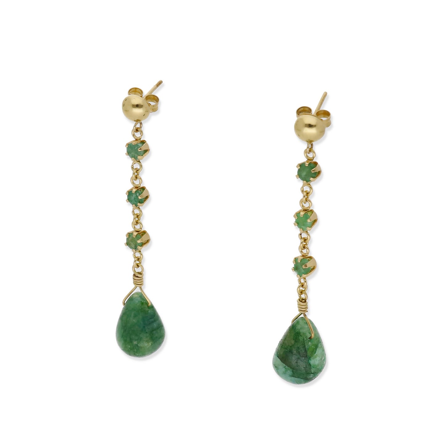 Pendientes de Oro con Esmeraldas