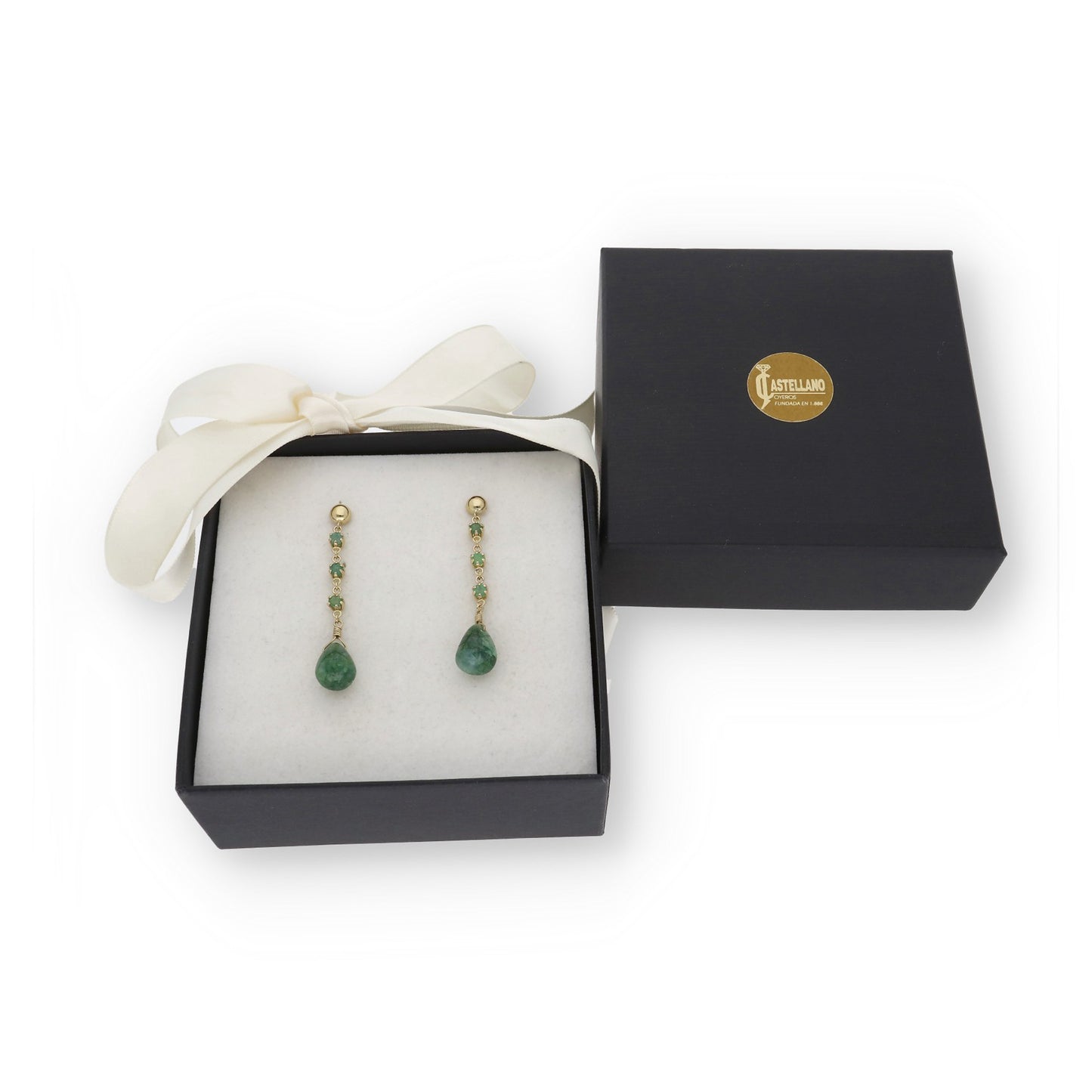 Pendientes de Oro con Esmeraldas