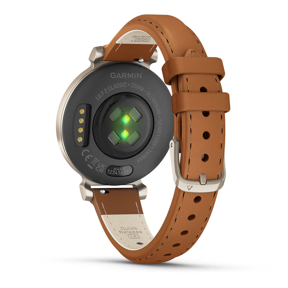 Reloj Garmin Lily 2 Classic Oro Crema con Correa de Cuero Marrón 010-02839-02