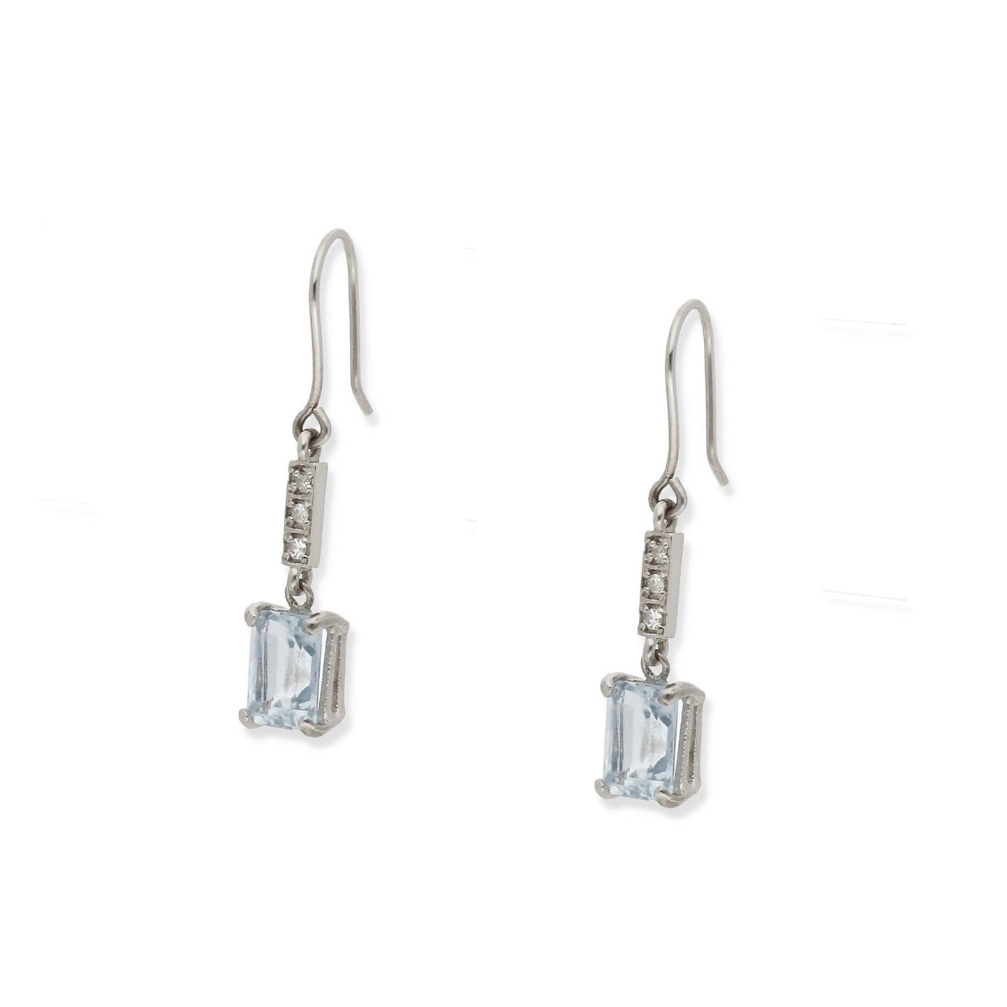 Pendientes Estela en Oro Blanco 18k con Diamantes y Topacios
