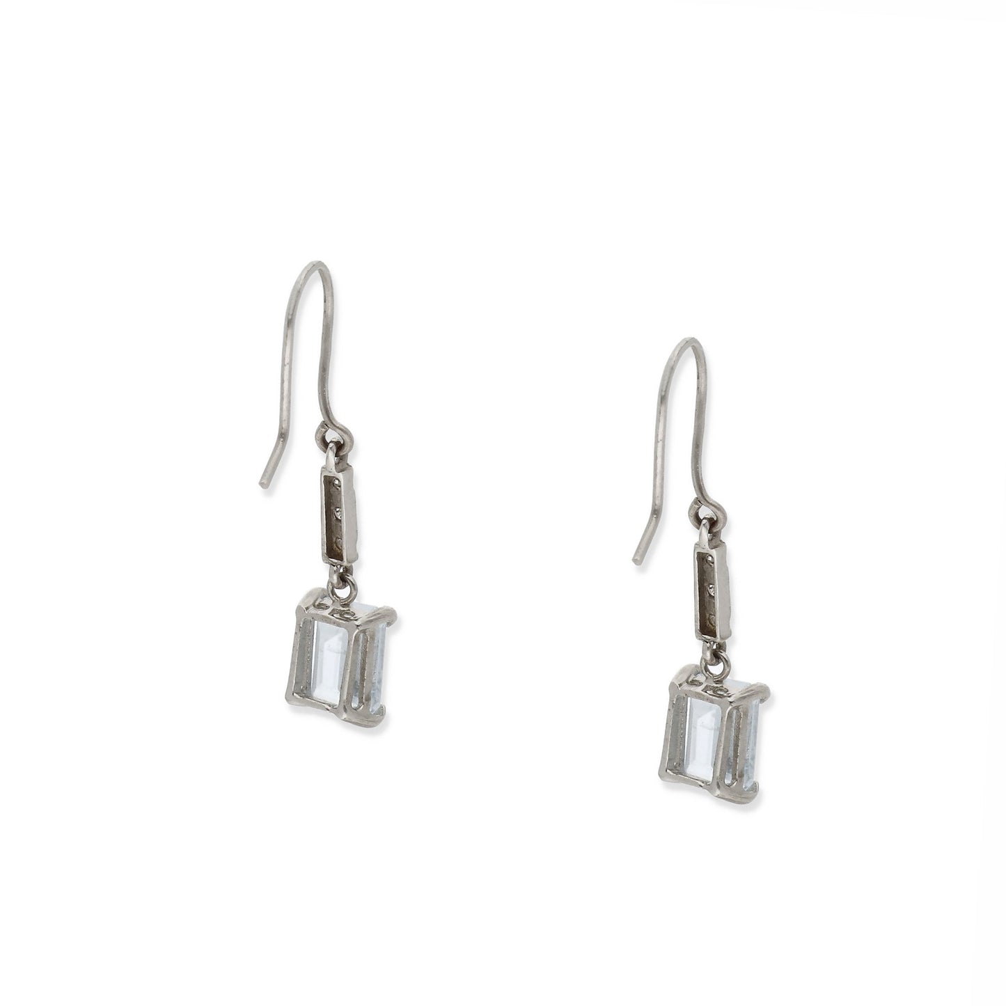 Pendientes Estela en Oro Blanco 18k con Diamantes y Topacios