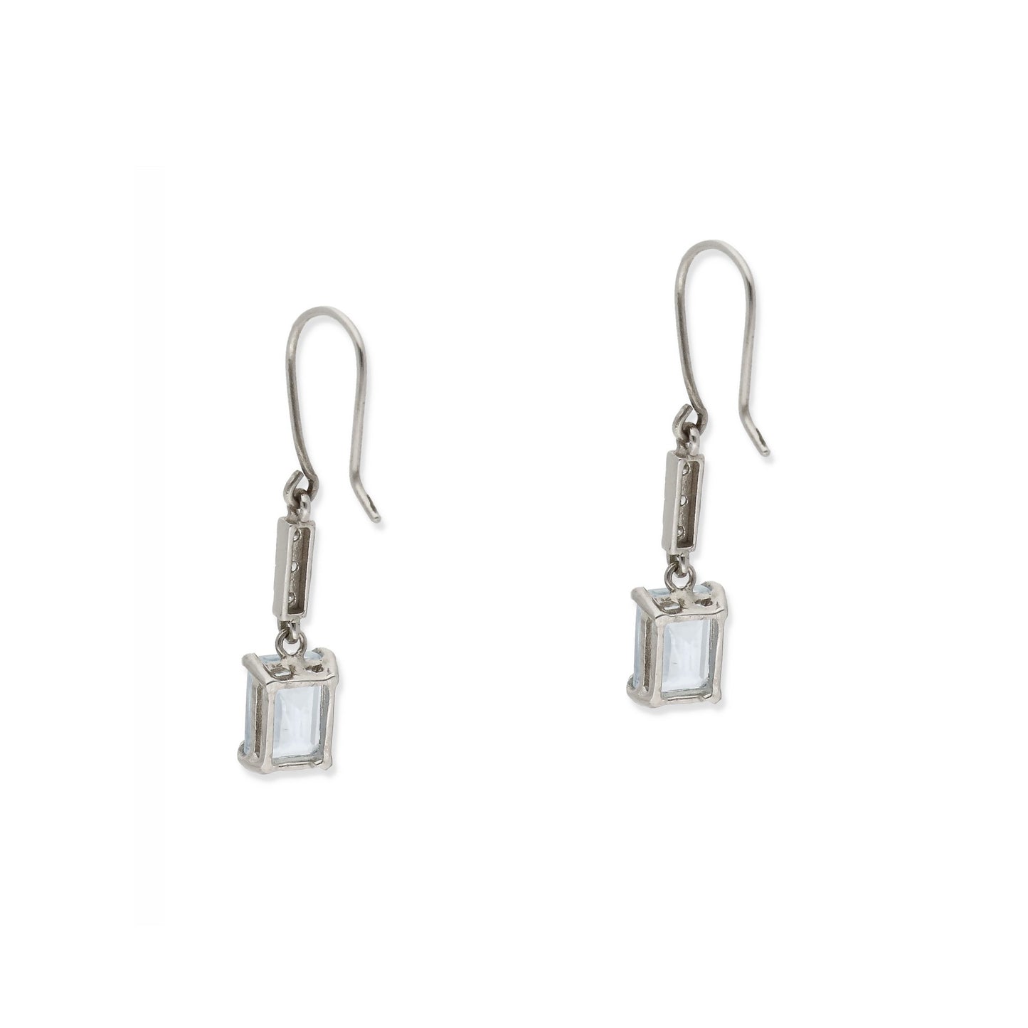 Pendientes Estela en Oro Blanco 18k con Diamantes y Topacios