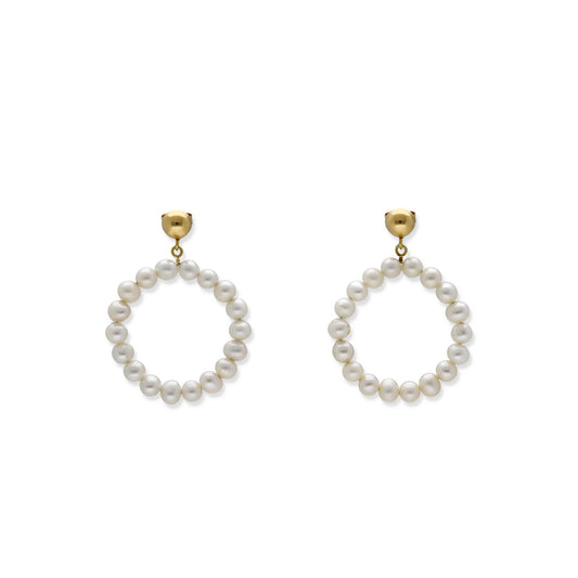 Aros de Perlas Akoya y Oro 18k Modelo Gretel