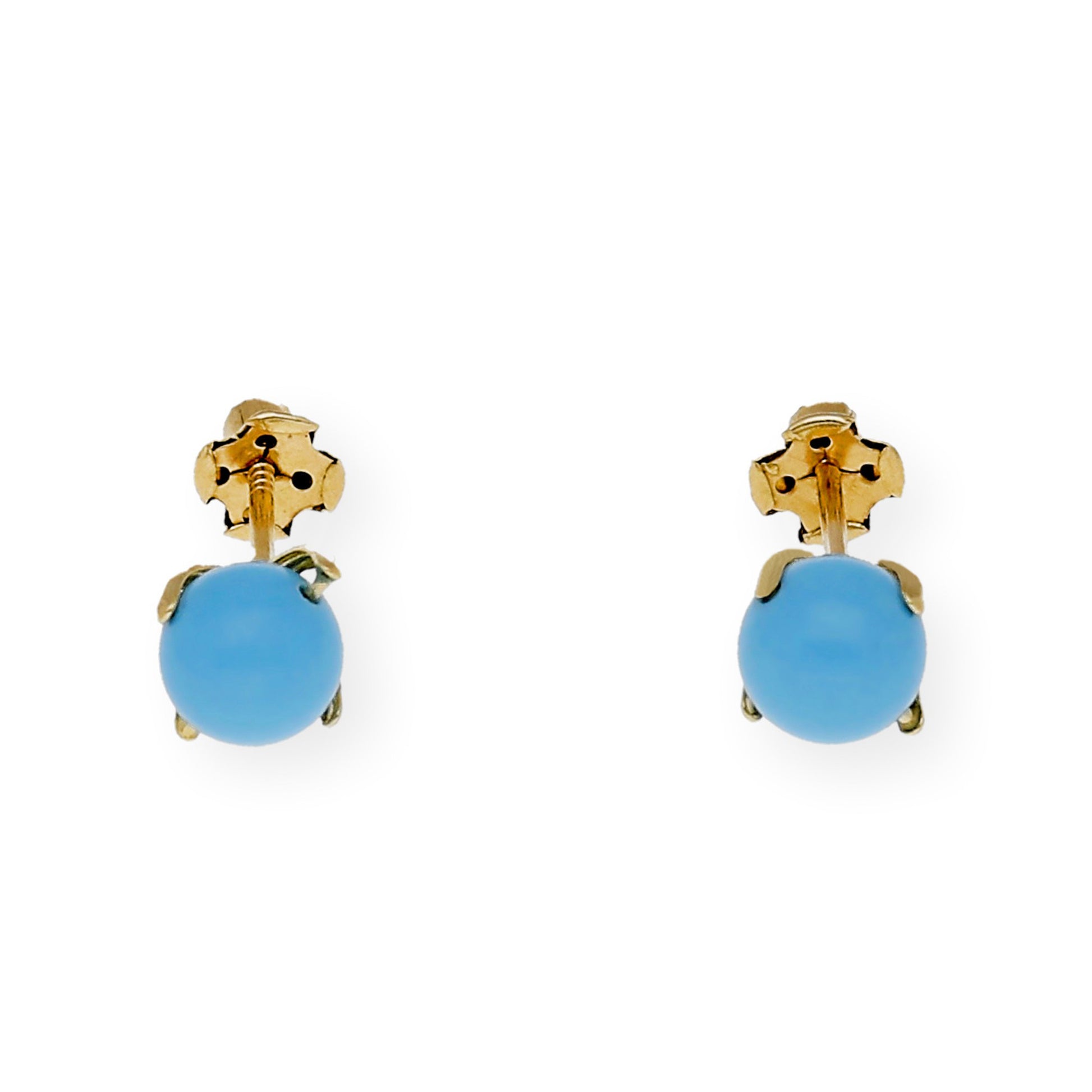 Pendientes Oro y Turquesas 5.00 mm