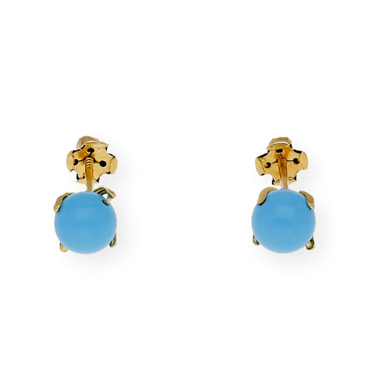 Pendientes Oro y Turquesas 5.00 mm