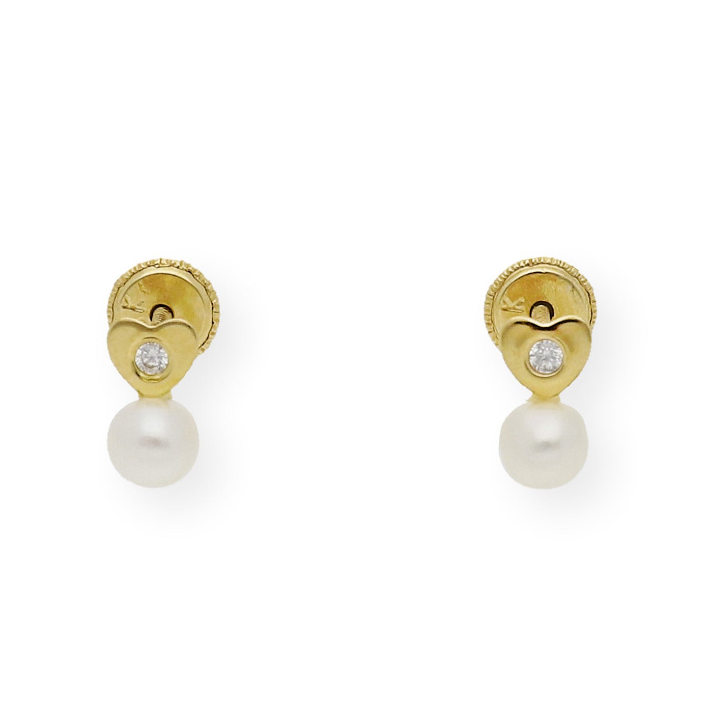 PENDIENTES ERIS BEBÉ EN ORO 18K PERLAS Y CIRCONITA