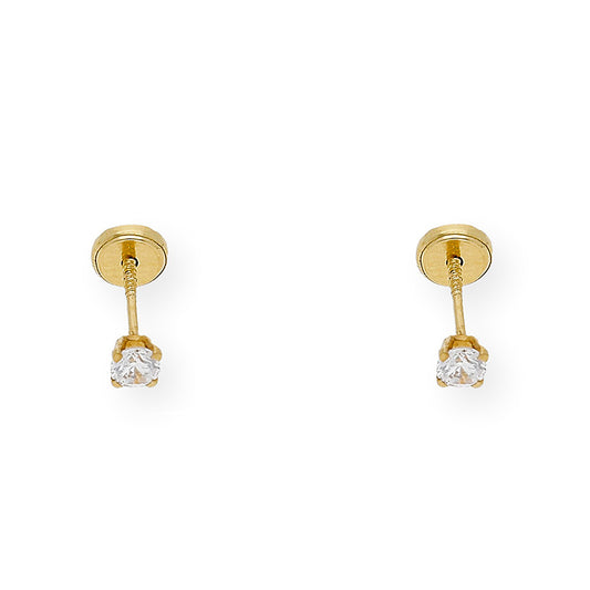 Pendientes Bebé Oro y Circonita de 3,10 MM en Patillas