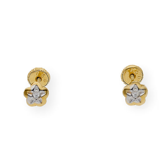 Pendientes estrella Diseño Minimalista en Oro 18k