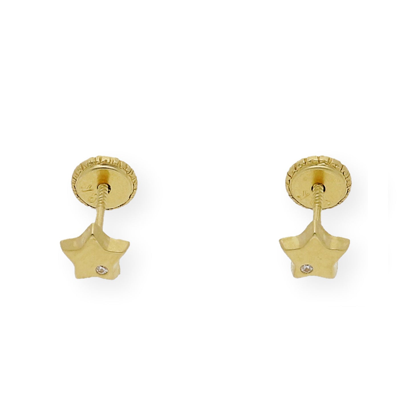 Pendientes bebé estrella y circonita Oro amarillo 18K