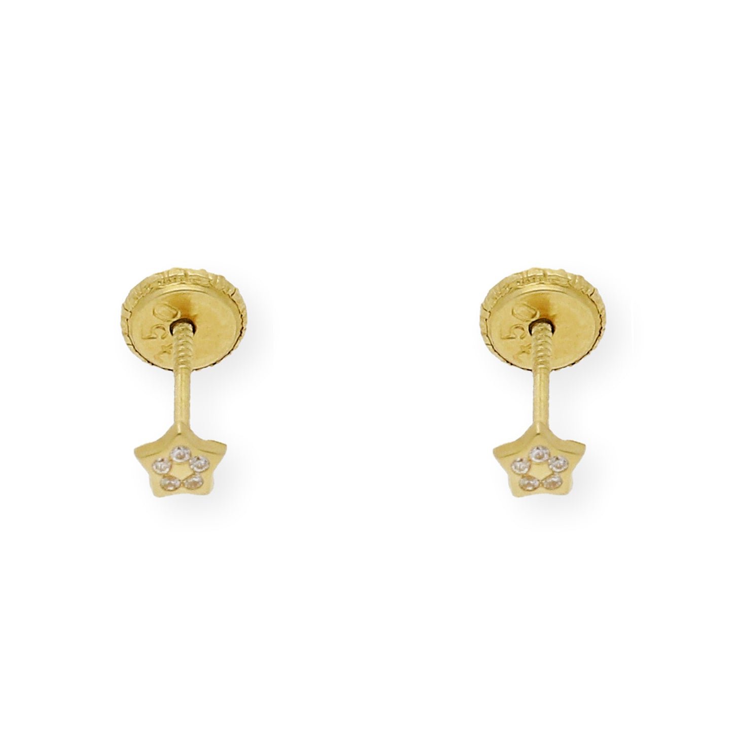 Pendientes bebé estrella con circonitas Oro amarillo 18K