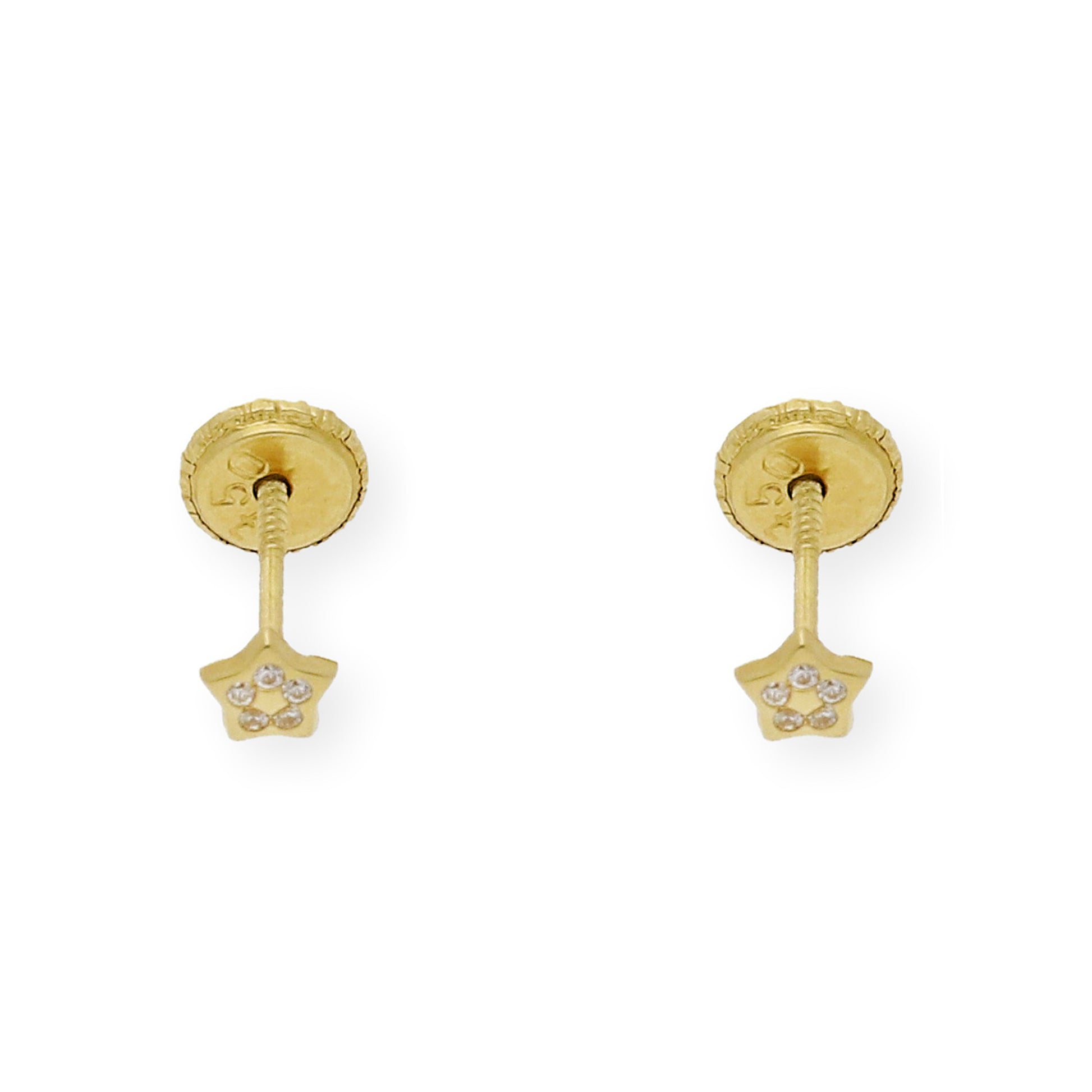 Pendientes bebé estrella con circonitas Oro amarillo 18K