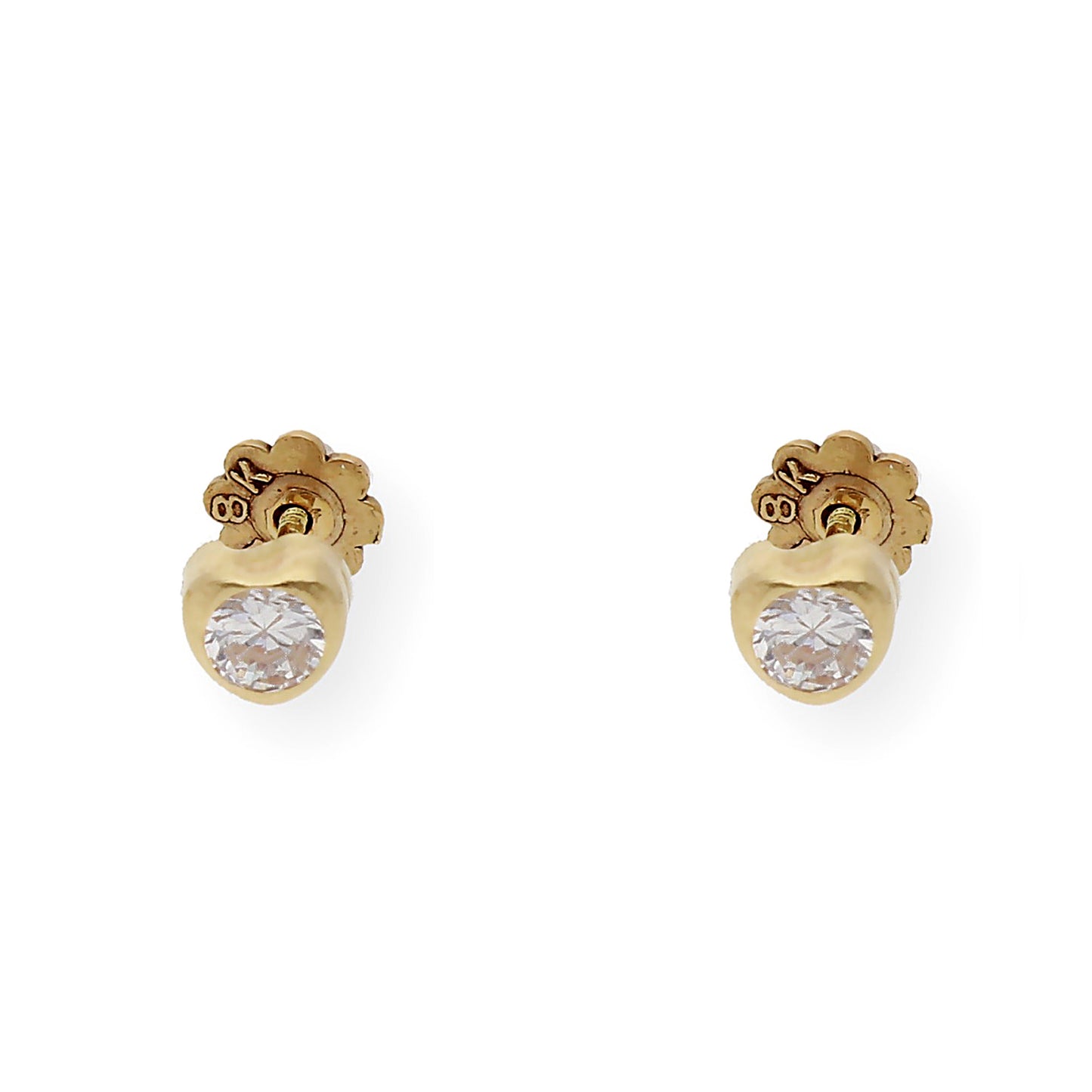 Pendientes Bebé Corazón Oro y Circonitas