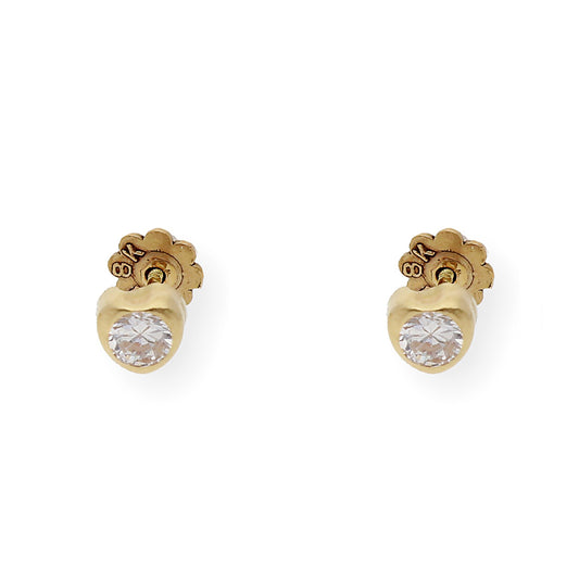 Pendientes Bebé Corazón Oro y Circonitas