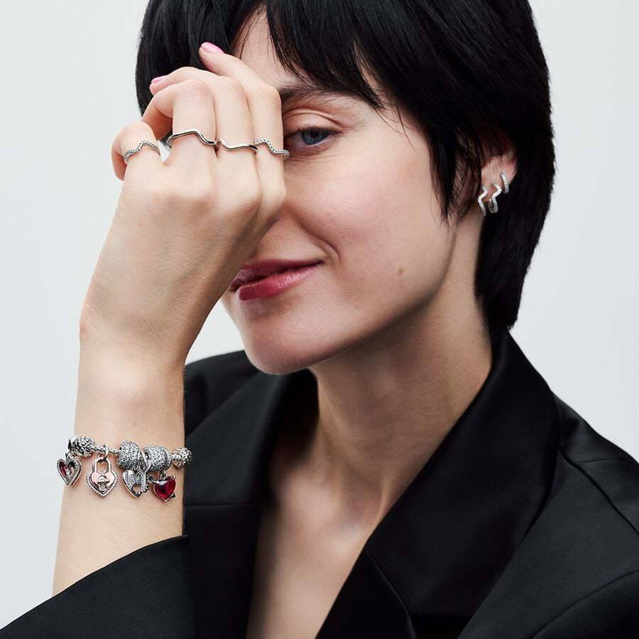 Charm Colgante de Cristal de Murano Corazón Rojo y Flecha 793085C01