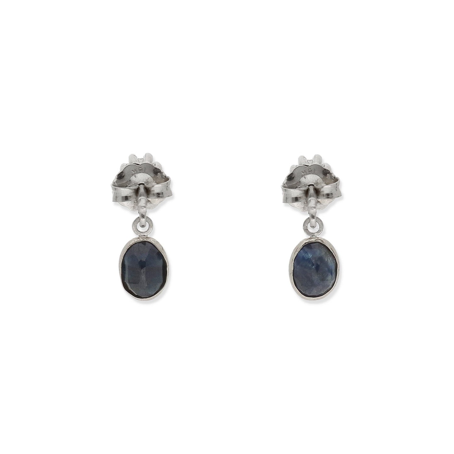 Pendientes Fiona de Oro Blanco 18k con Zafiros y Diamantes