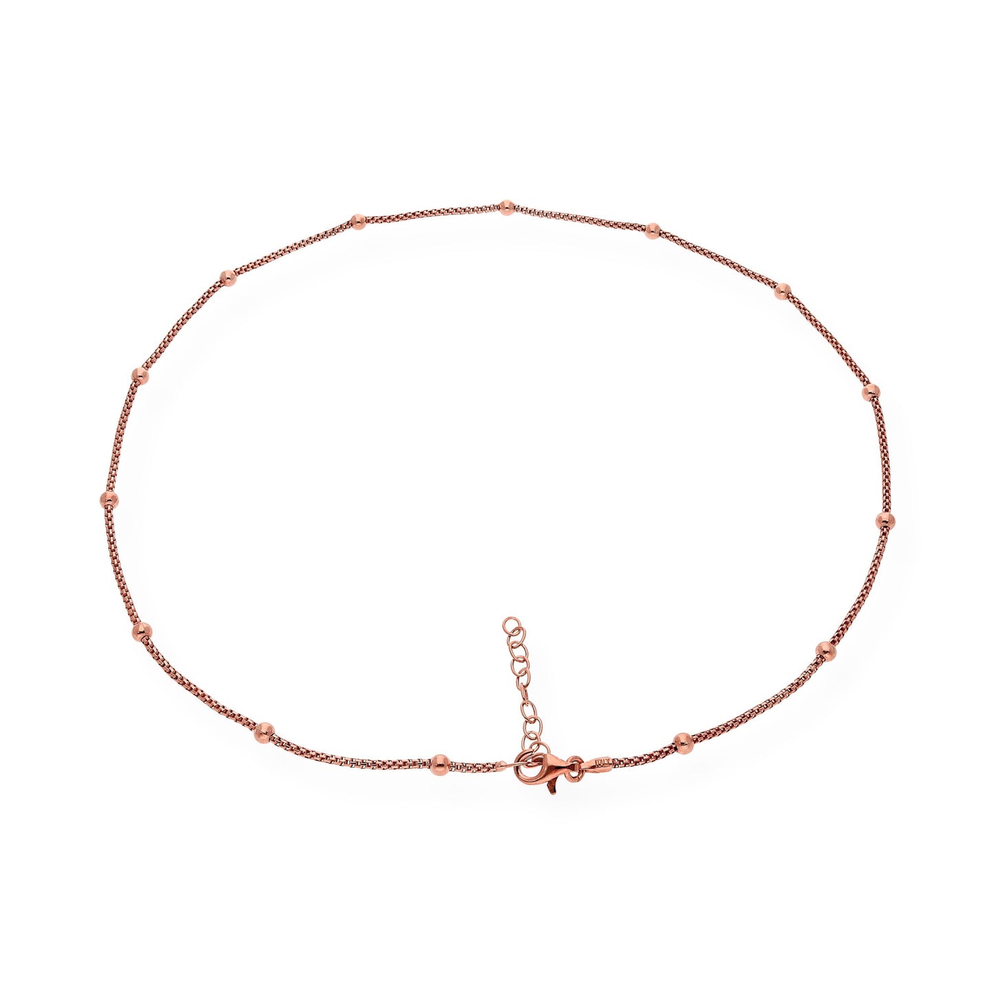 Gargantilla de Bolitas en Plata de Ley 925 Bañada en Oro Rosa 18K