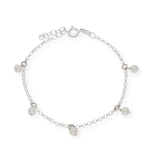 Pulsera de Perlas de Agua Dulce en Plata de Ley 925