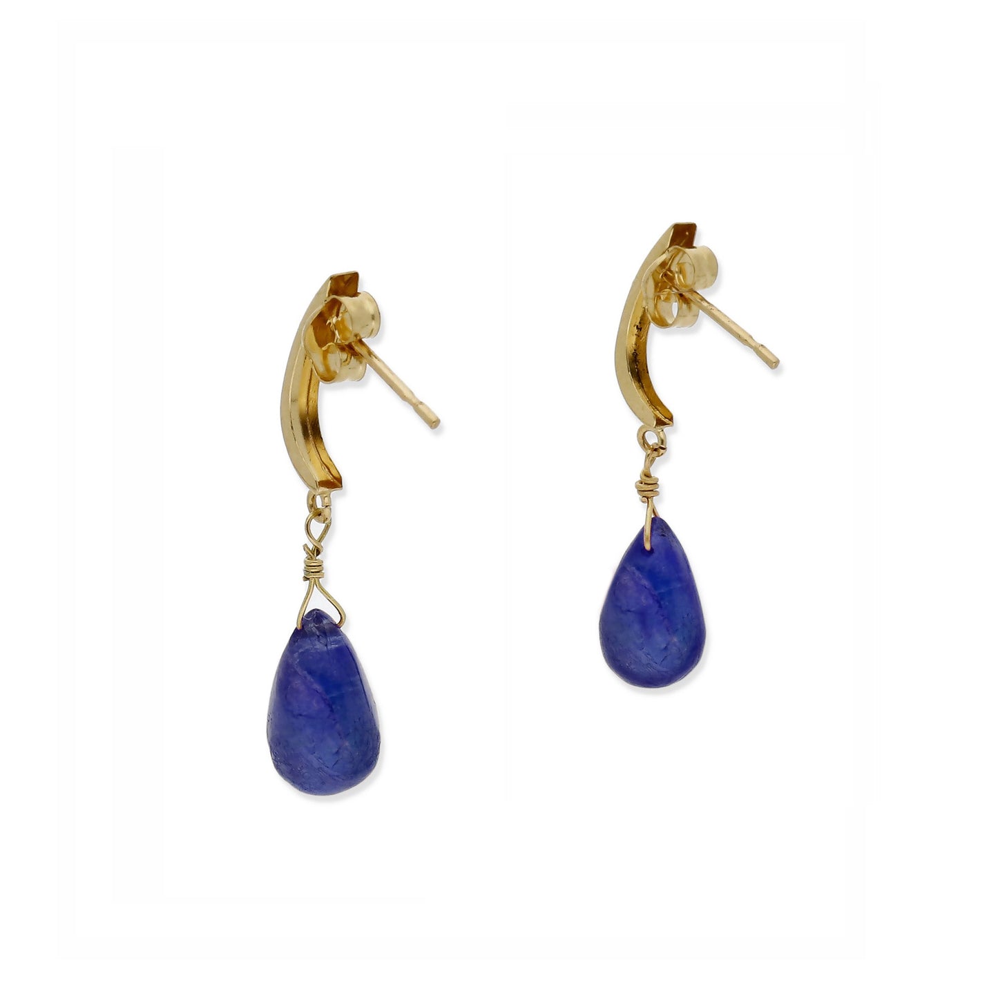 Pendientes Katia en Oro Amarillo 18K con Zafiros