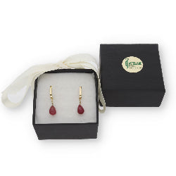 Pendientes Katia en Oro Amarillo 18K con Rubíes