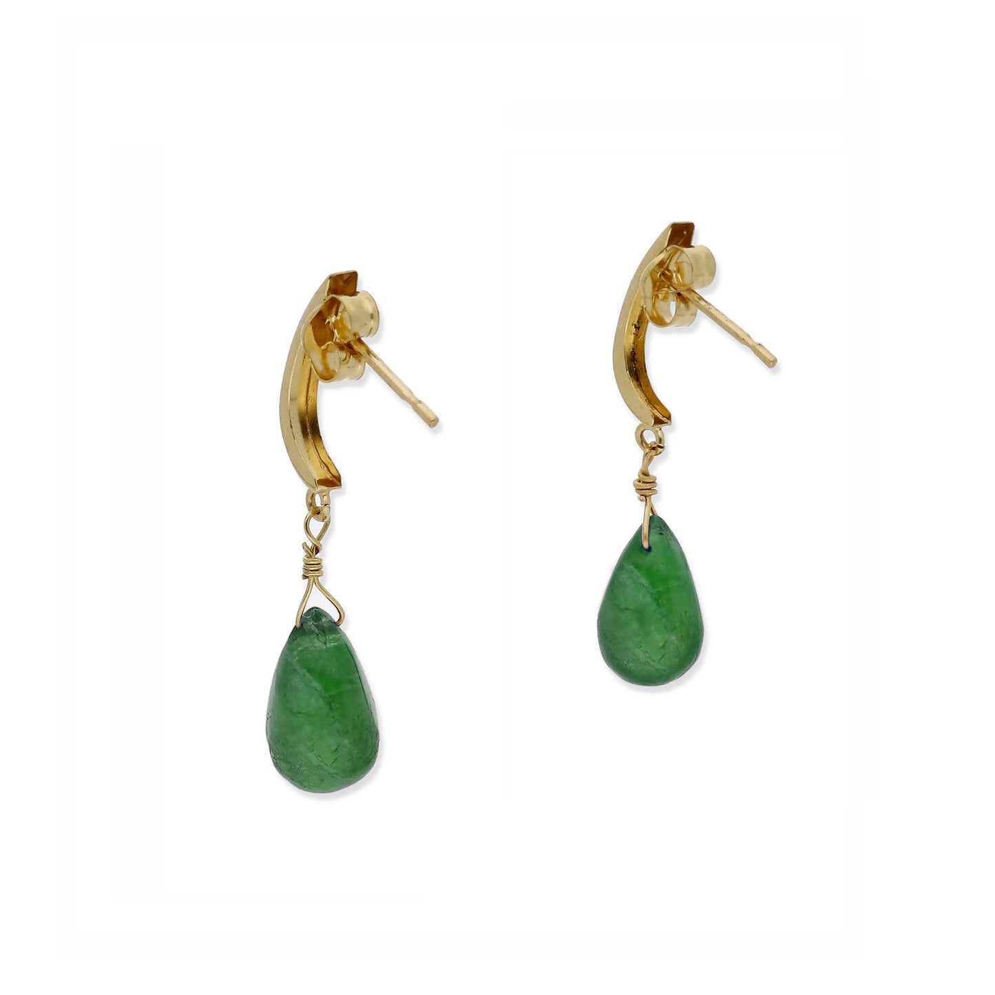 Pendientes Katia en Oro Amarillo 18K con Esmeraldas
