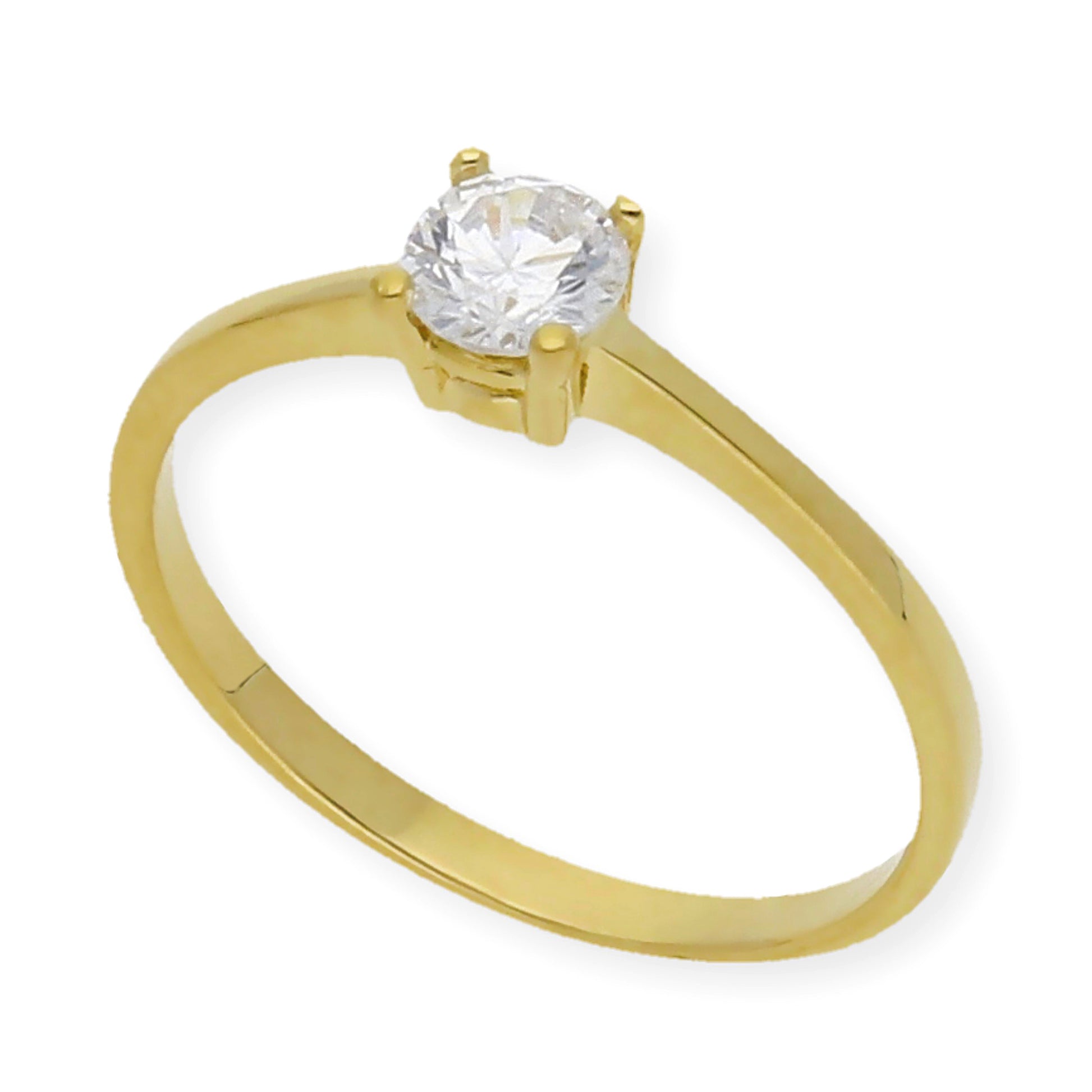 Solitario de Compromiso con Diamantes Certificado y Oro 18K