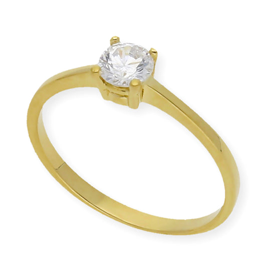 Solitario de Compromiso con Diamantes Certificado y Oro 18K