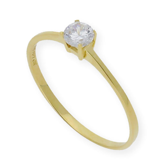 Solitario de Compromiso con Diamantes Certificado y Oro 18K