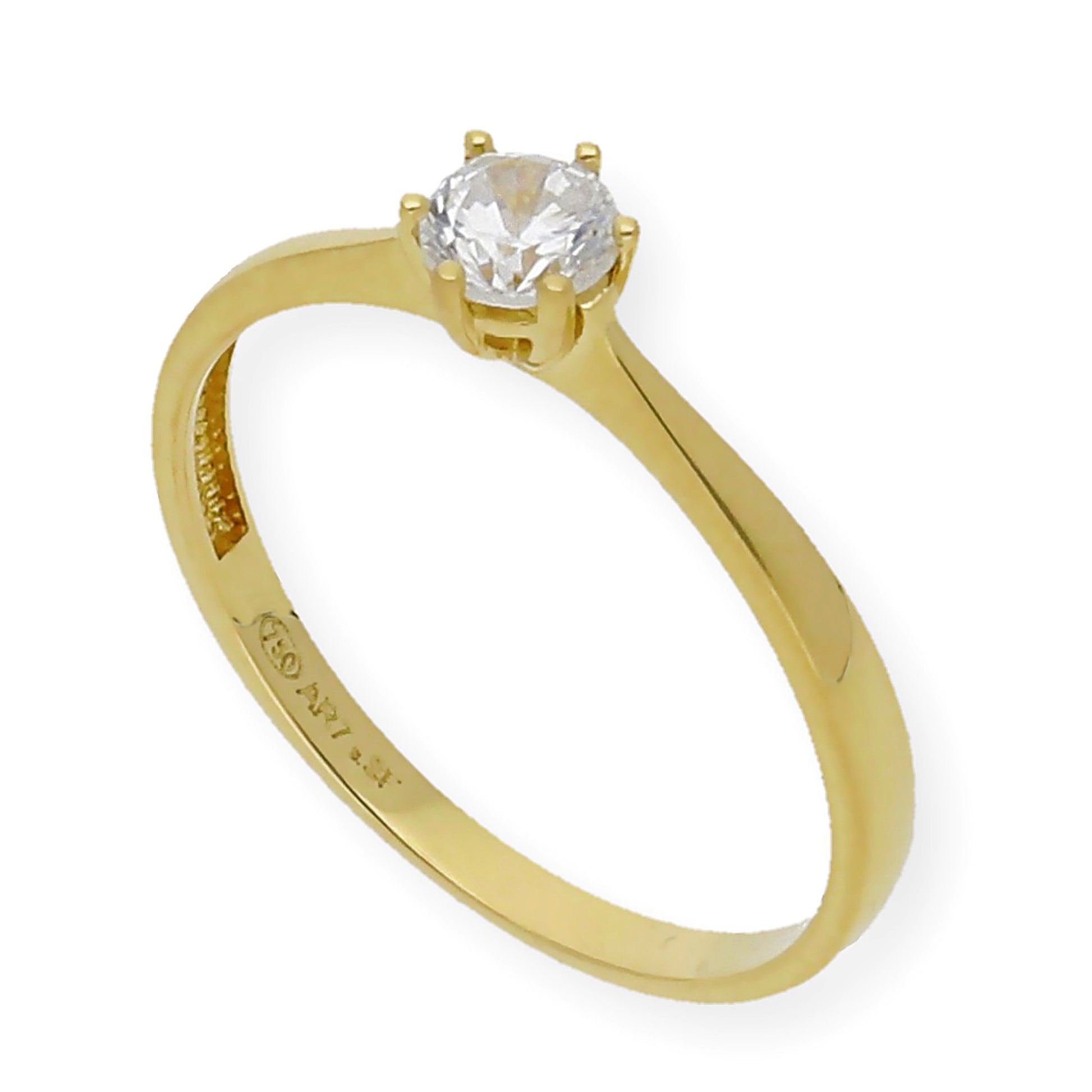 Solitario de Compromiso con Diamantes Certificado y Oro 18K