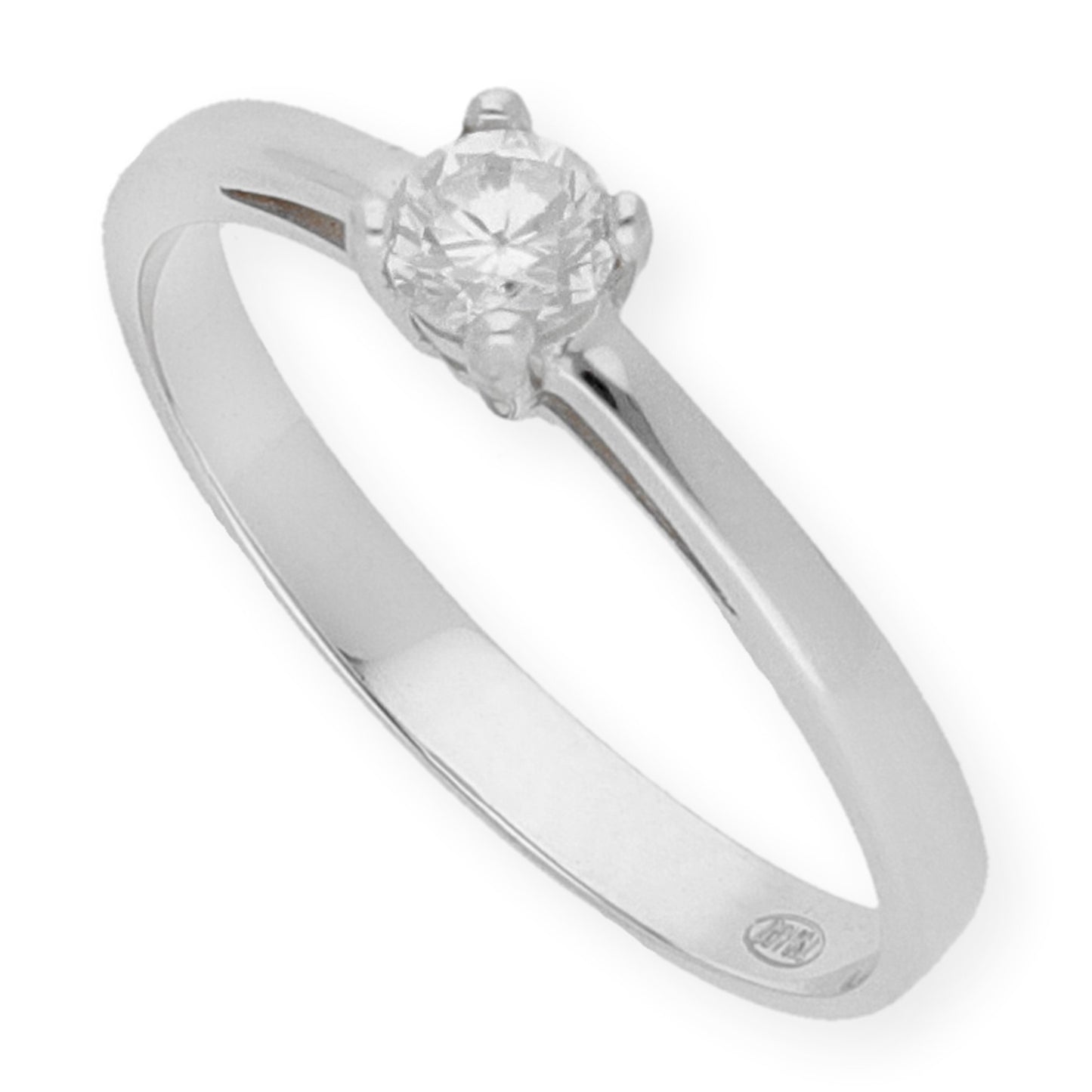 Solitario de Compromiso con Diamantes Certificado y Oro 18K