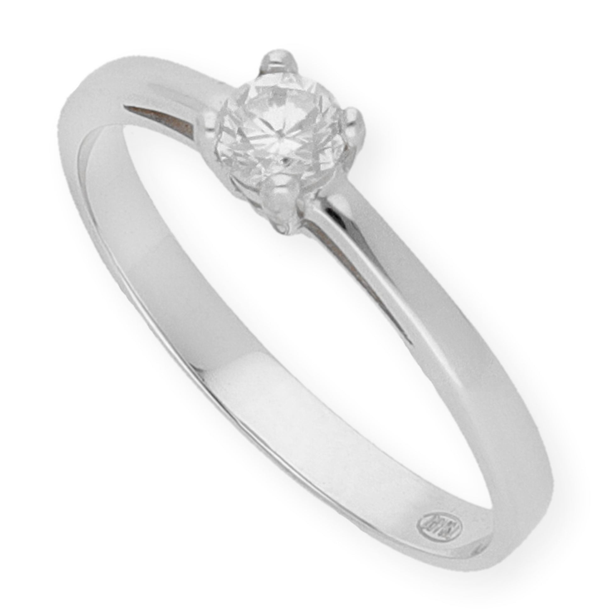 Solitario de Compromiso con Diamantes Certificado y Oro 18K
