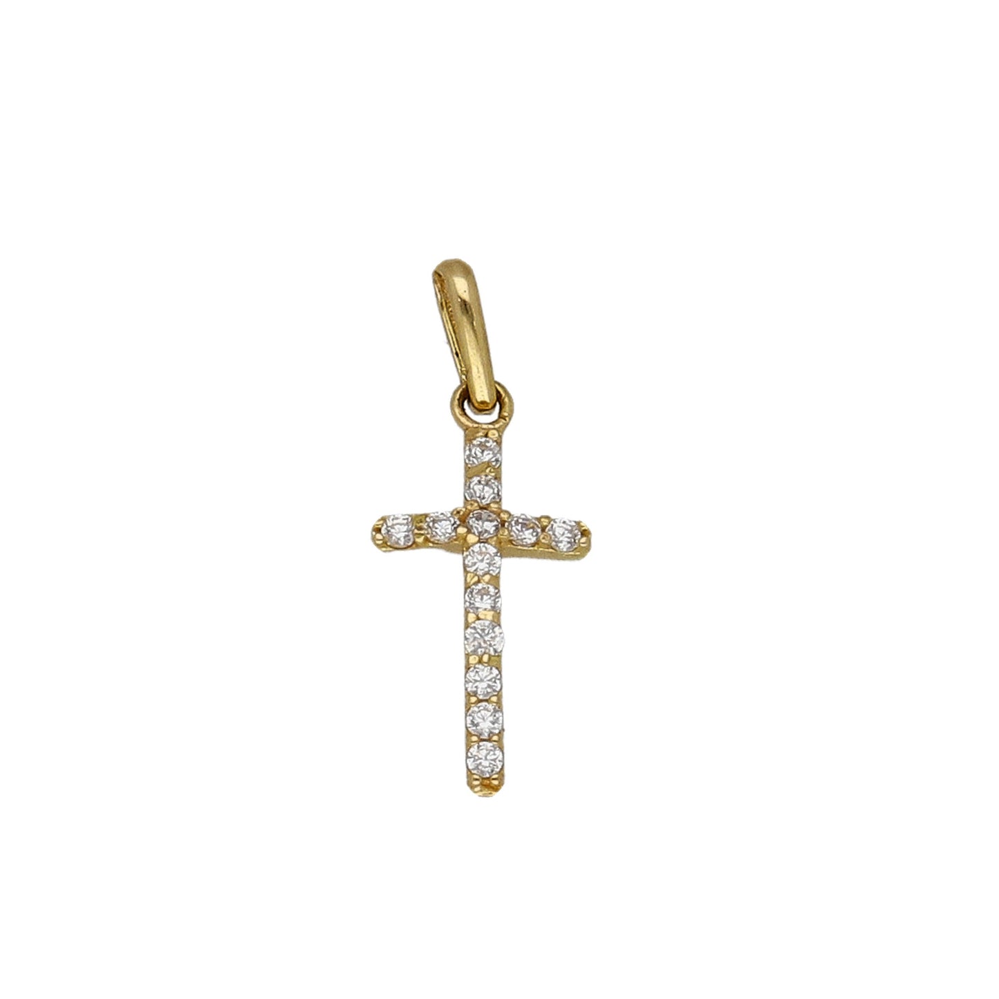 Cruz Abril en Oro 18 K con Circonitas