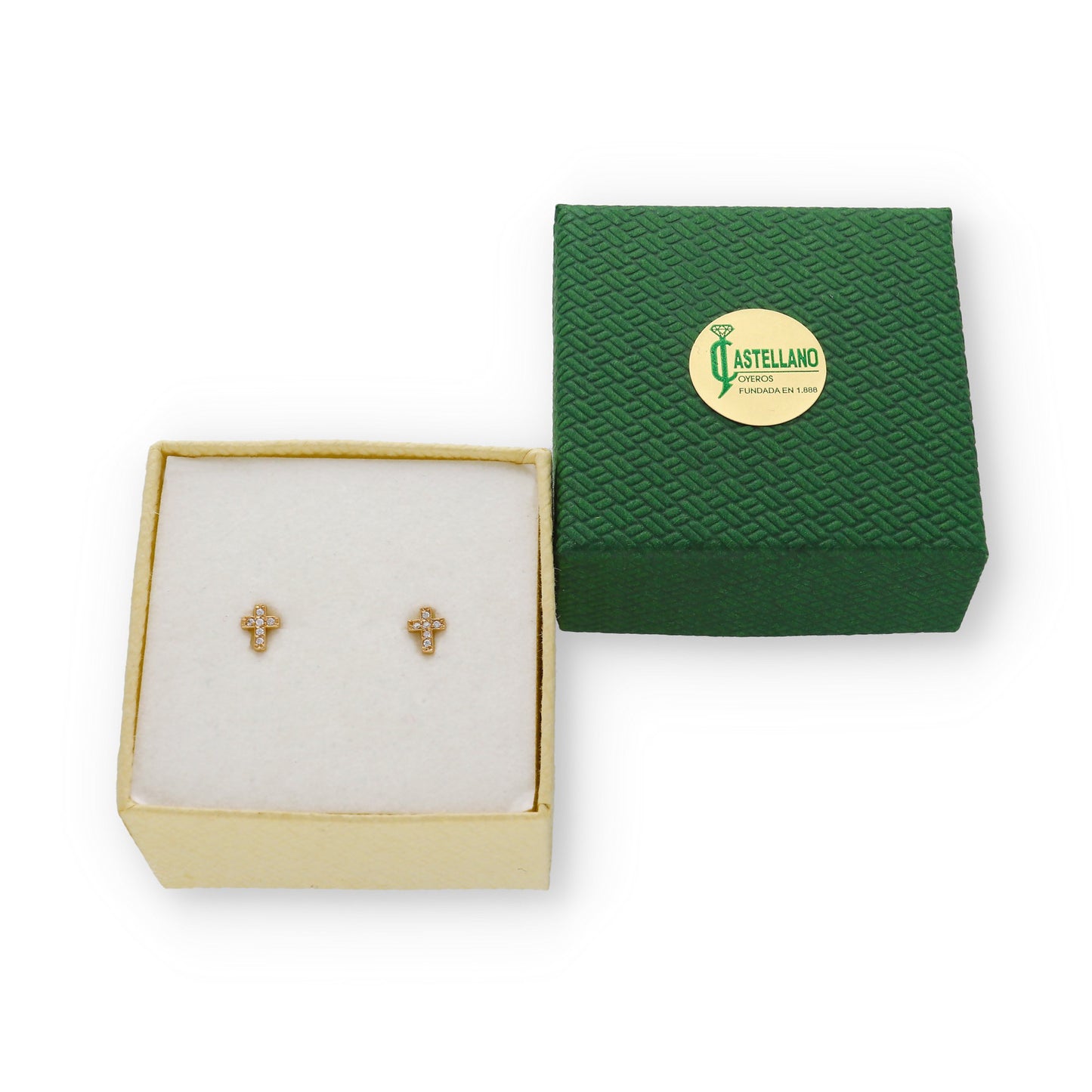 Pendientes Celeste en Oro Amarillo 18 K con Ciconitas