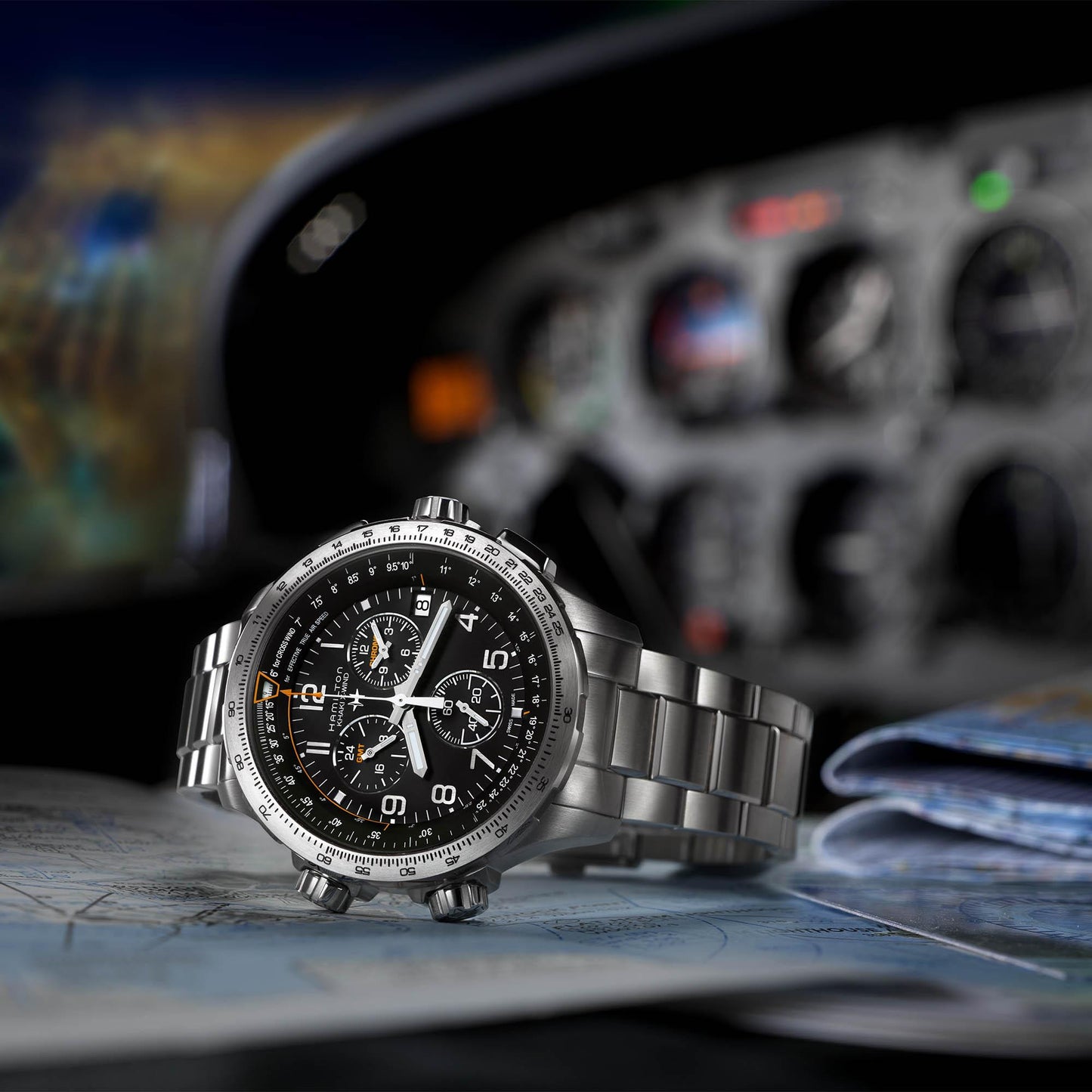 Reloj Hamilton Khaki Aviation X-Wind GMT Chrono Quartz H77912135