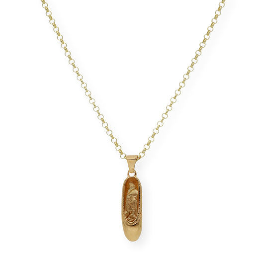 Collar con Colgante Zapatilla de Ballet en Plata de Ley 925 Bañada en Oro 18K