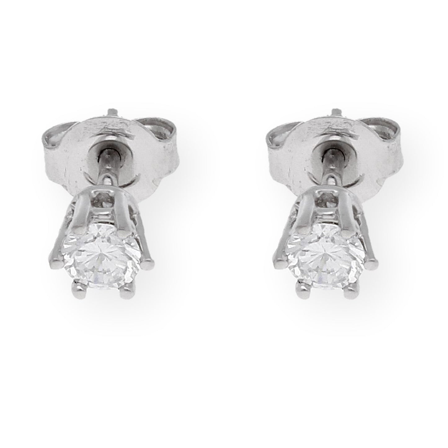 Pendientes de Compromiso con Diamantes Certificados y Oro Blanco 18k 6 Garras