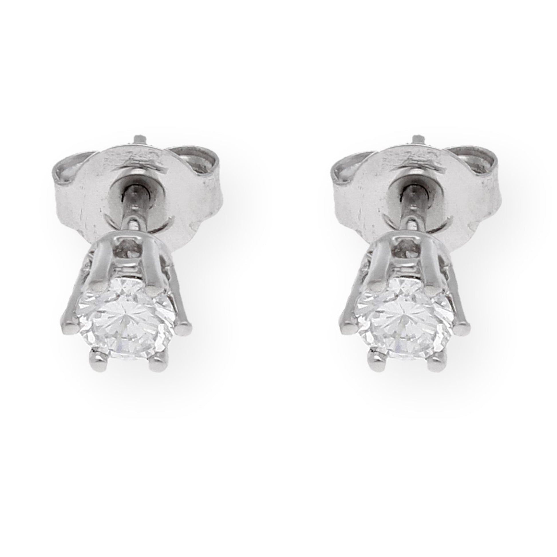 Pendientes de Compromiso con Diamantes Certificados y Oro Blanco 18k 6 Garras