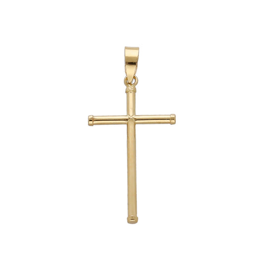 Cruz de Tubo con Remaches Mod Inri Mediana en Oro 18K