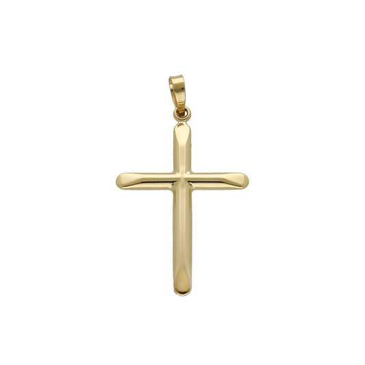 Cruz Lisa Tabular Puntas Planas Oro 18k