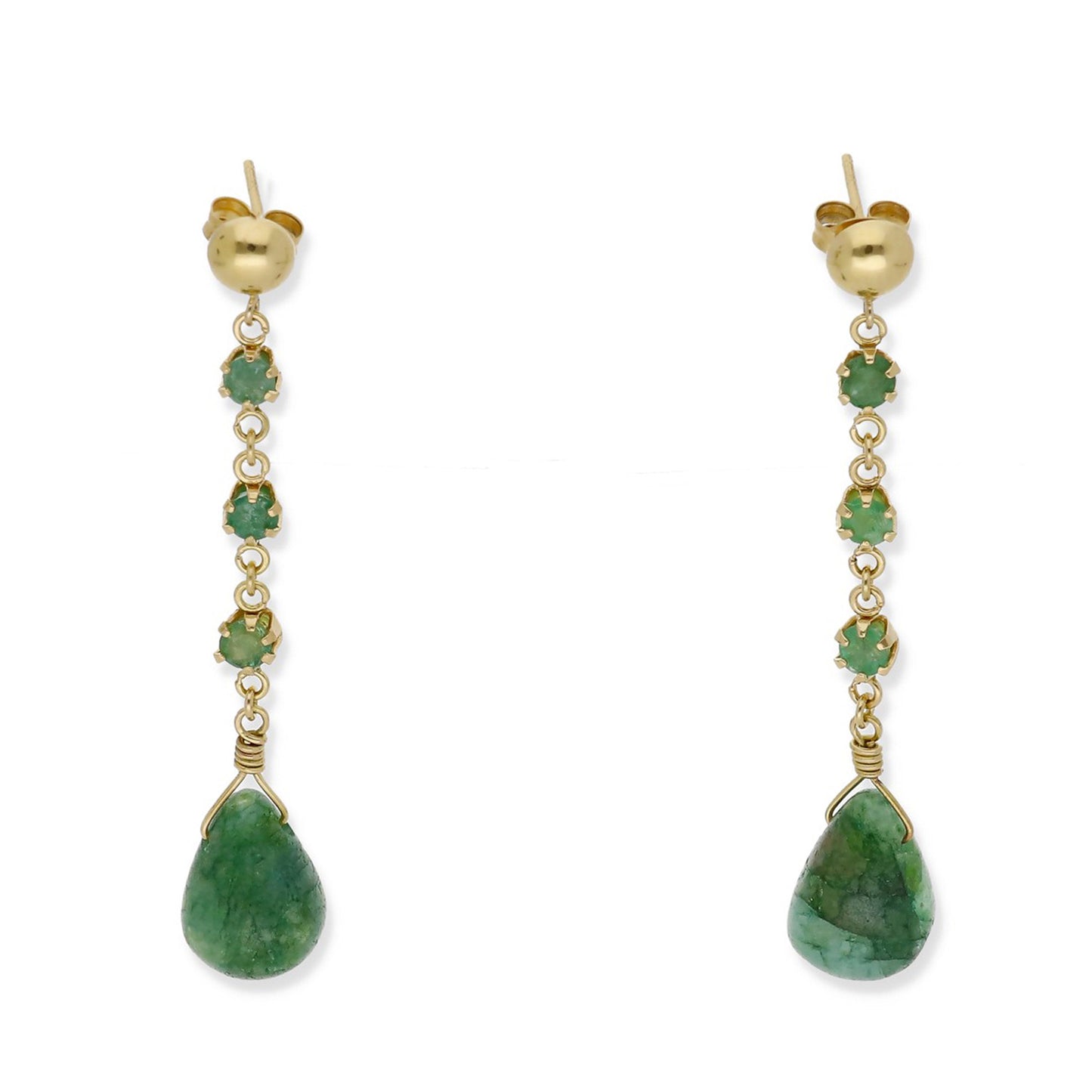 Pendientes de Oro con Esmeraldas