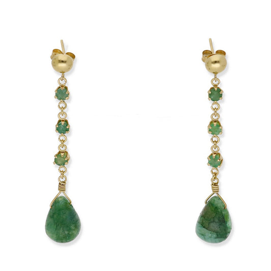 Pendientes de Oro con Esmeraldas