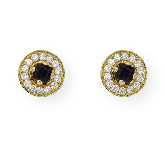 Pendientes de Oro con Diamantes y Zafiros