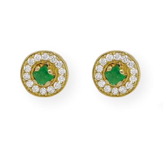Pendientes de Oro con Diamantes y Esmeraldas