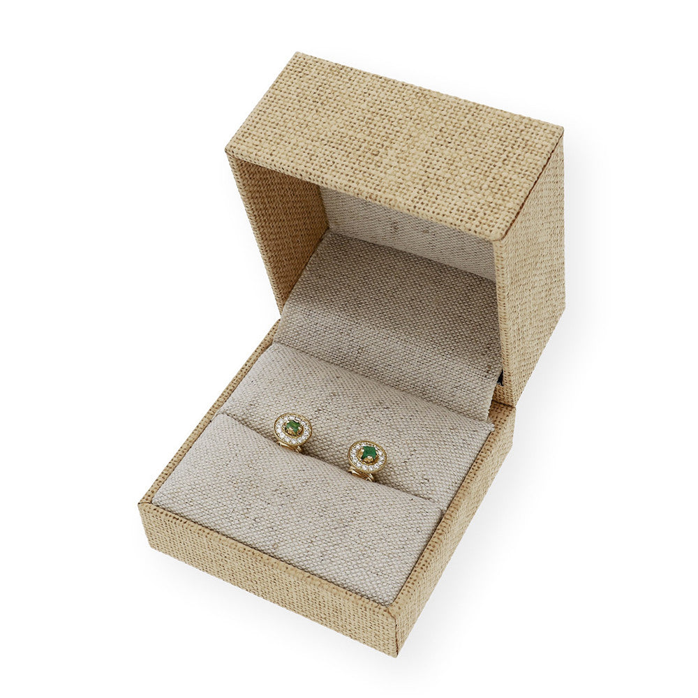 Pendientes de Oro con Diamantes y Esmeraldas